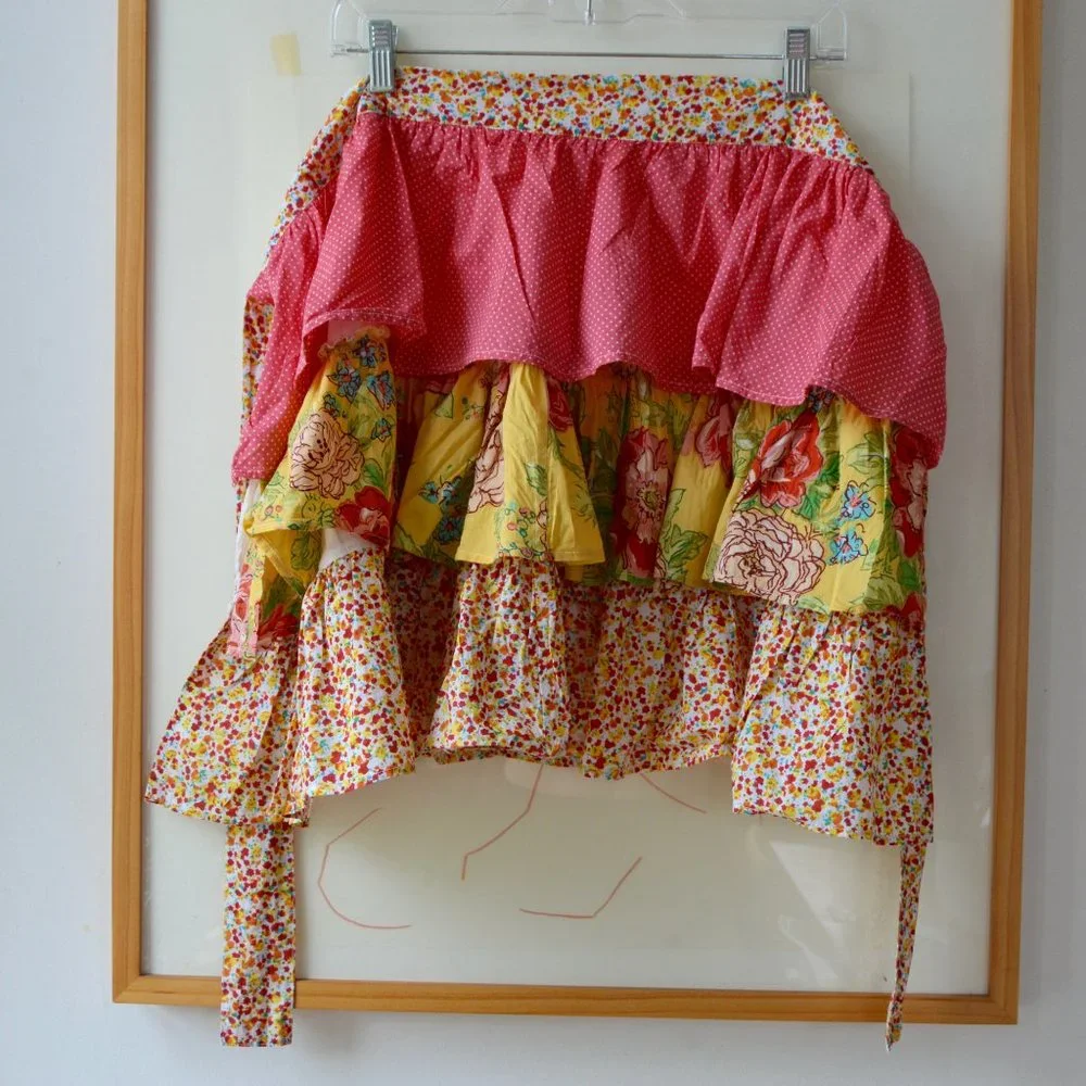 Ruffled Floral Pier 1 Imports Tiered Kitchen Apron
